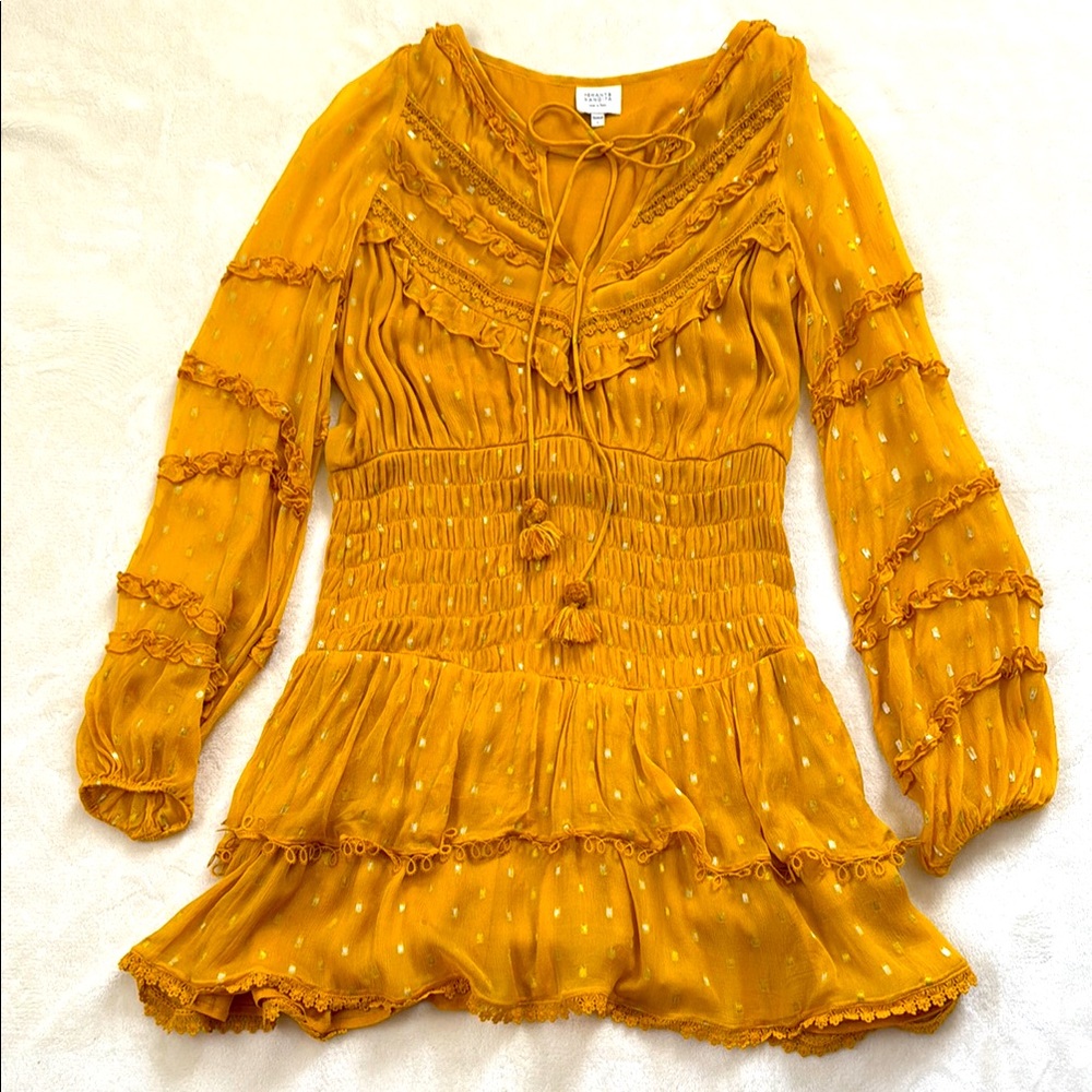 Hemant & Nandita Designer Yellow Boho Mini Dress